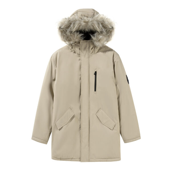 Men's Casual Loose Version Warm Jacket, ChicHooded Long Jacket, Autumn And Winter WarmThick Parka - Image 2